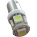 LED 1W 12V White Omni Bulb BA9S T4W SIDE TAIL 5 5050 SMD