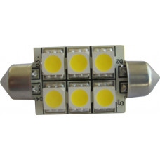 LED 37mm Festoon Lamp Bulb 10-30V DC 6 x 5050 LED
